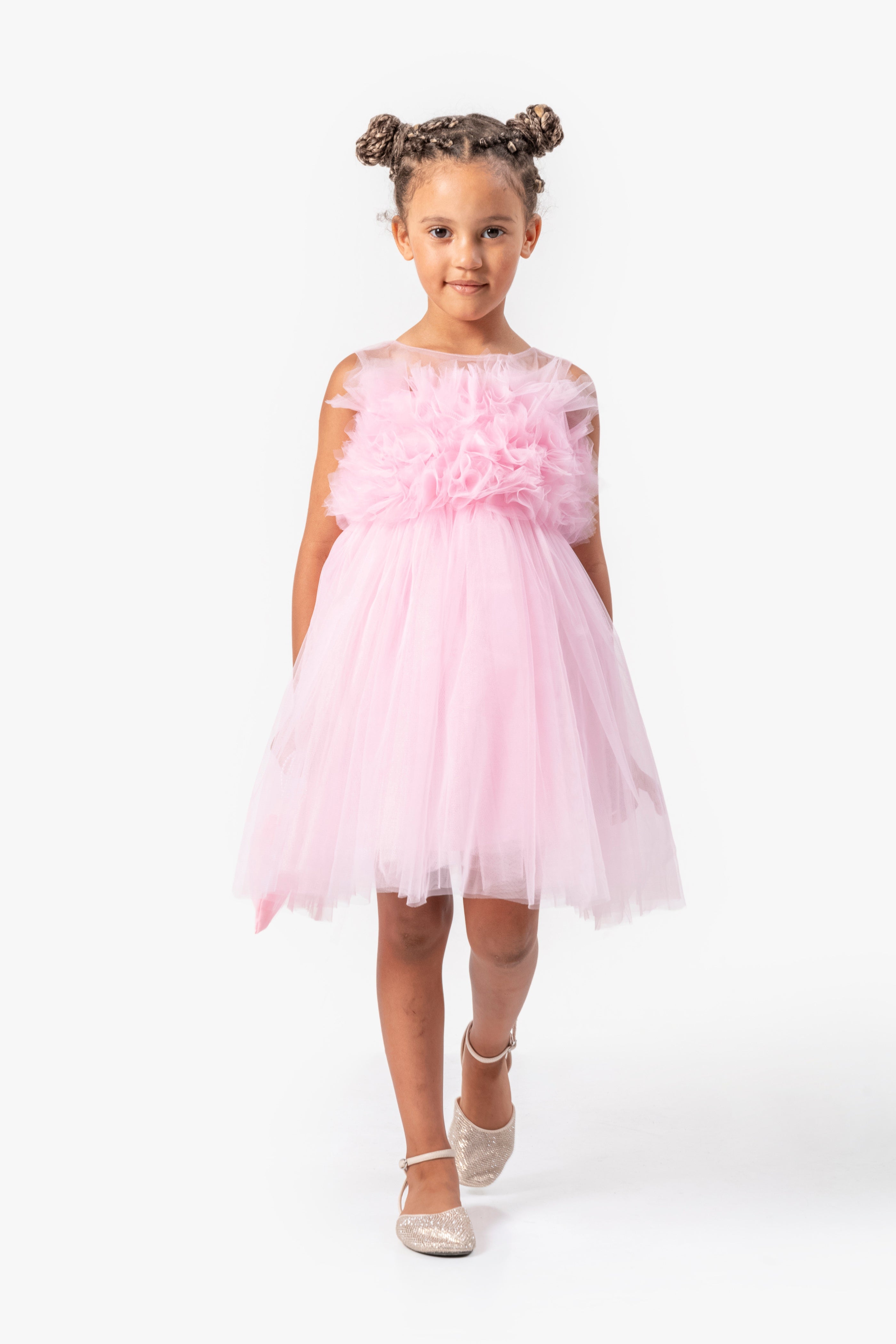 Abito Rosa Bambina Tulle Bubble