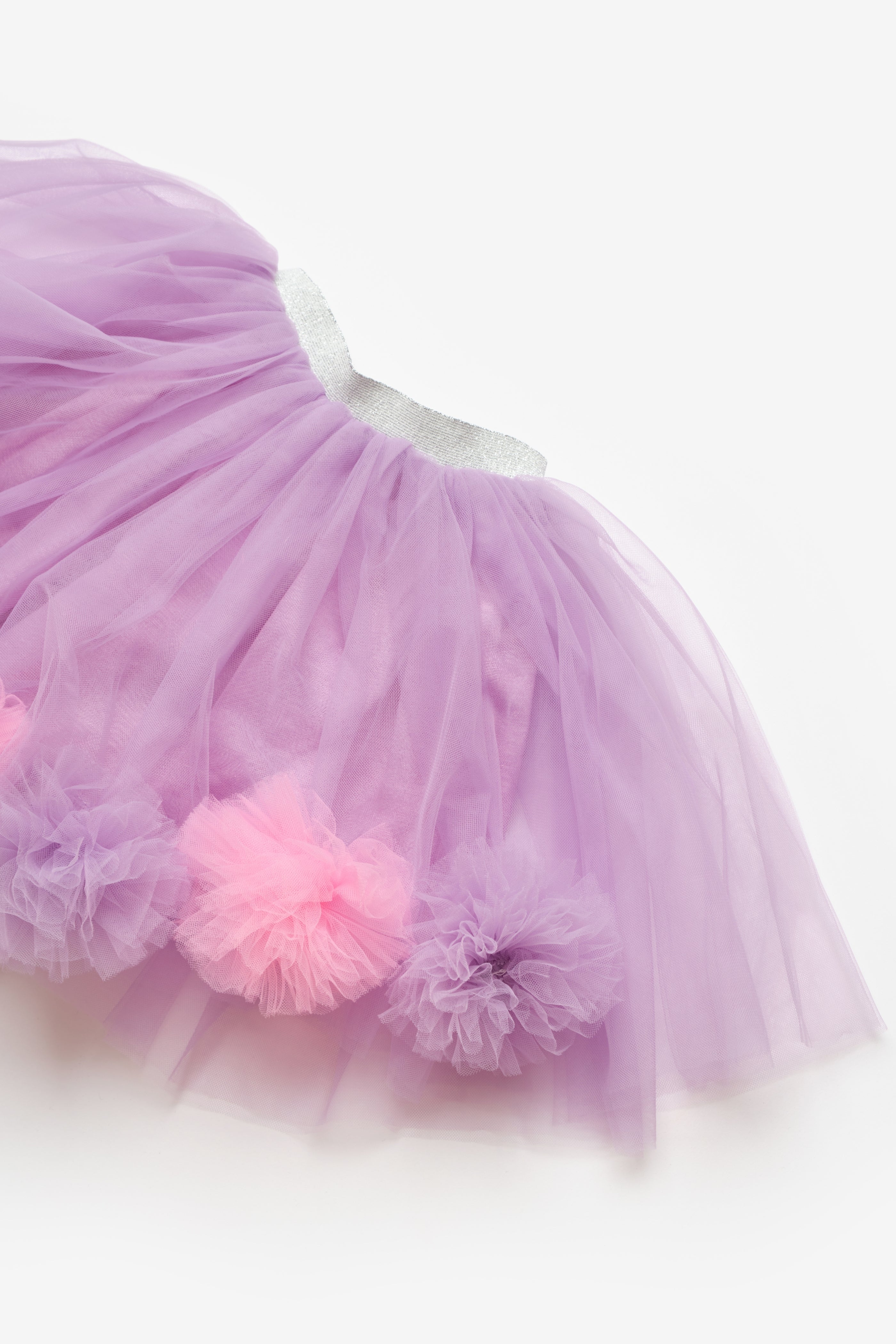 Gonna Glicine Bambina Pom Pom Tulle