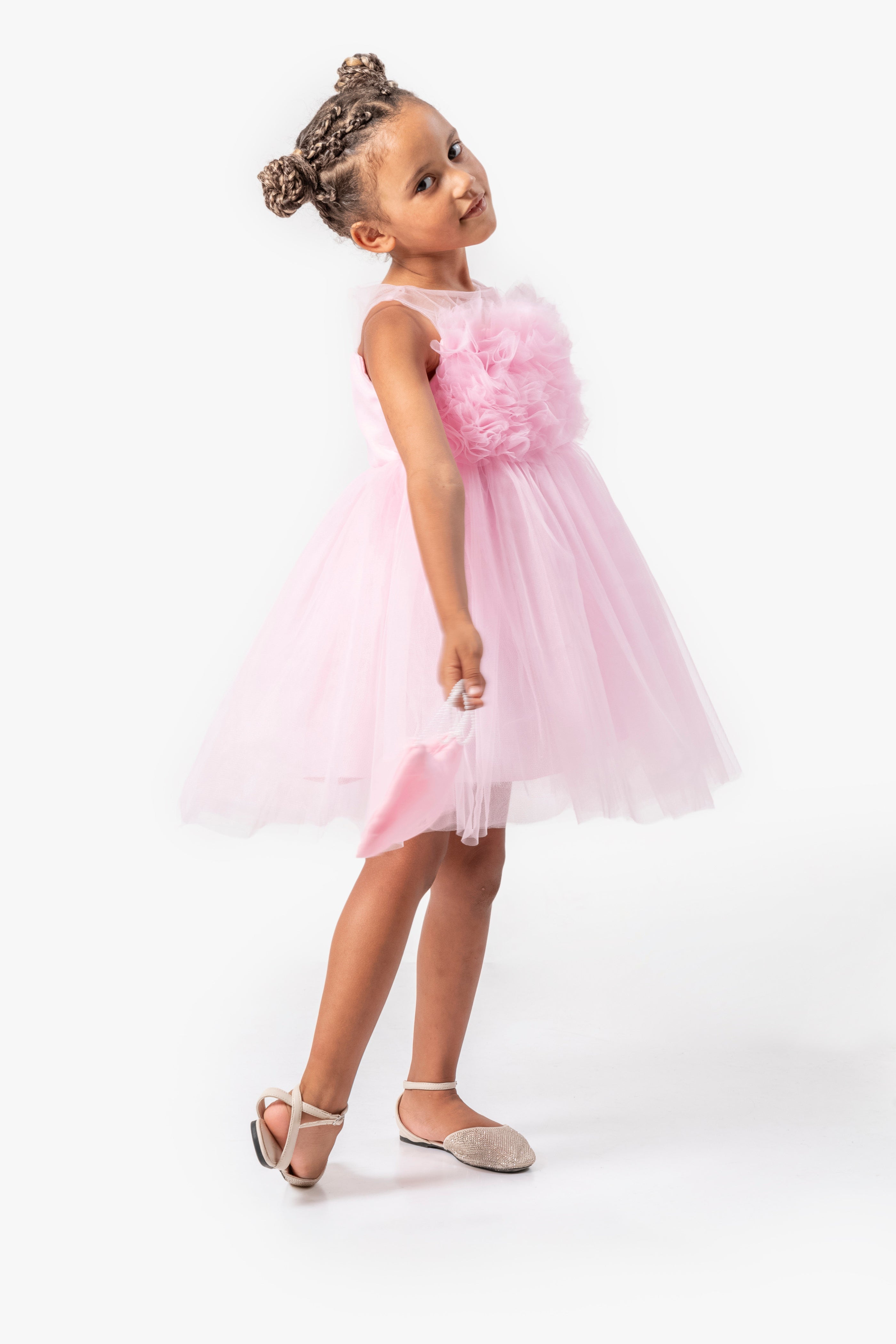 Abito Rosa Bambina Tulle Bubble