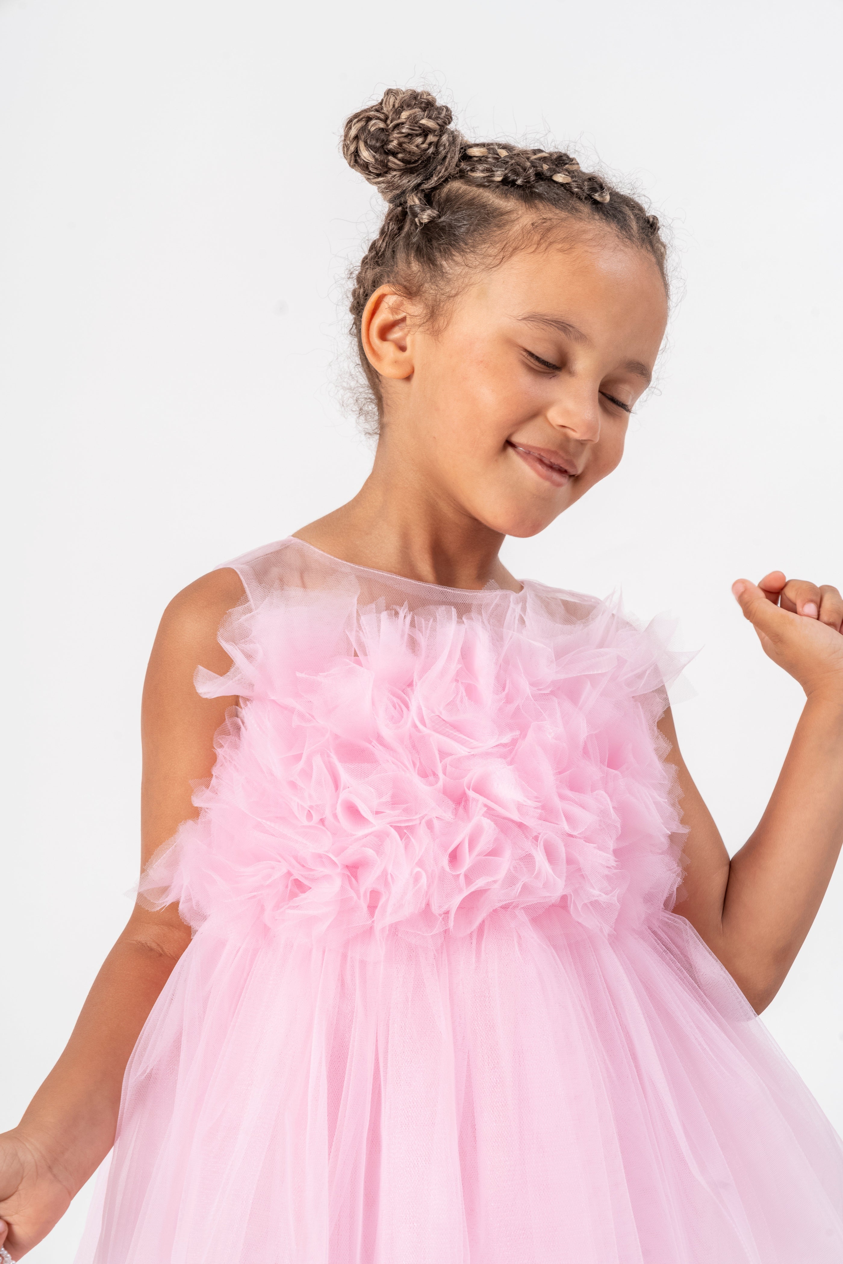 Abito Rosa Bambina Tulle Bubble