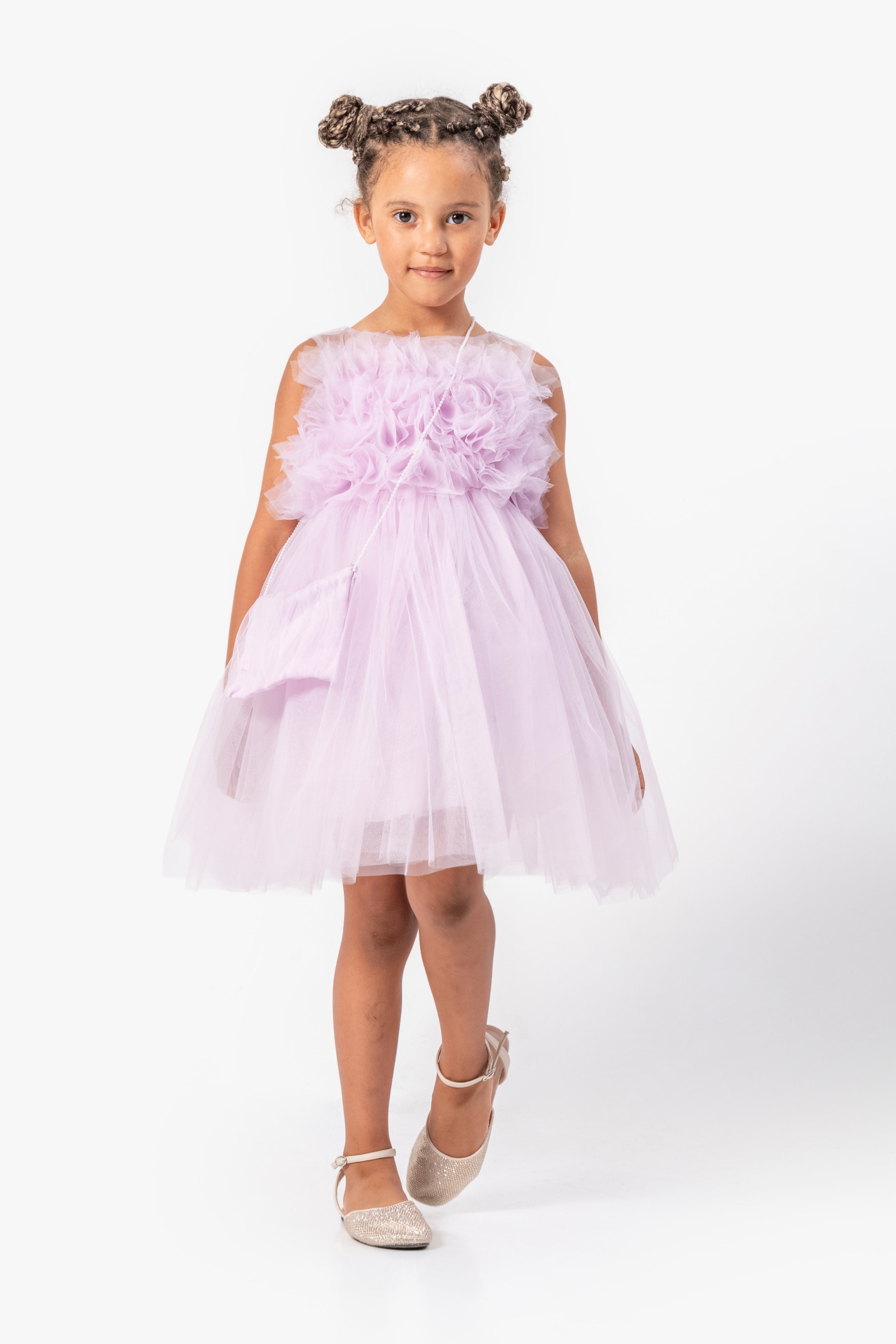 Abito Glicine Bambina Tulle Bubble