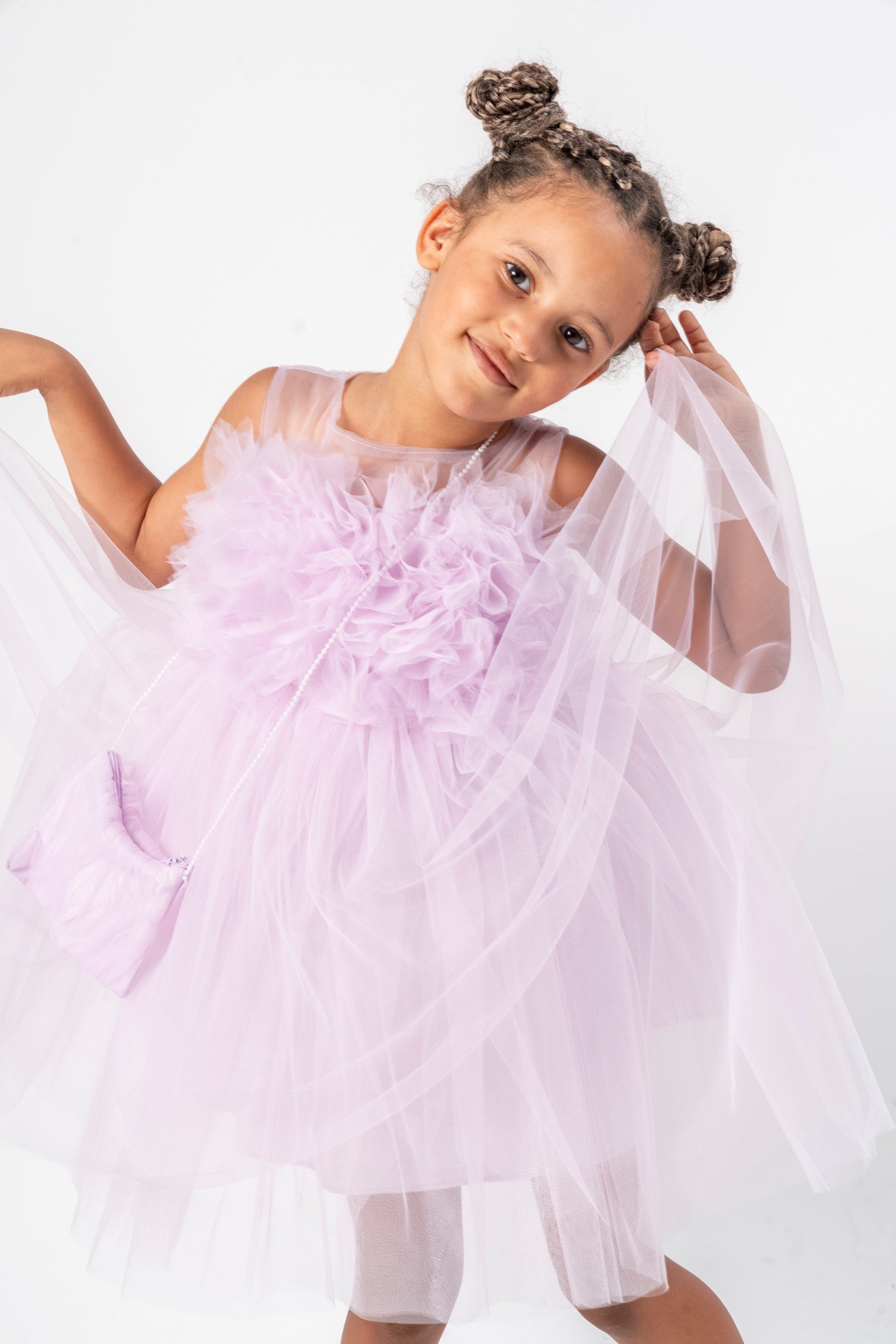 Abito Glicine Bambina Tulle Bubble