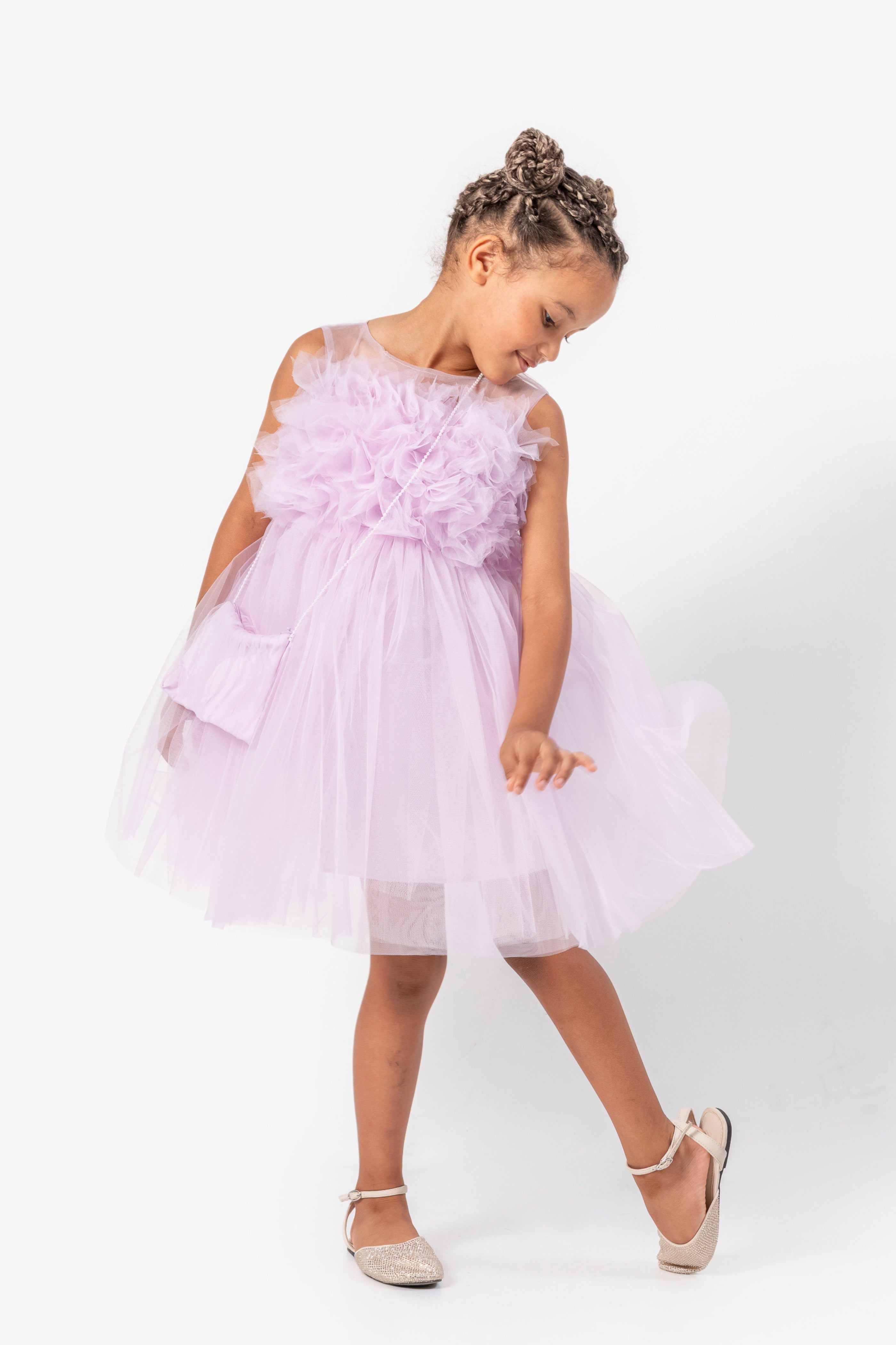 Abito Glicine Bambina Tulle Bubble