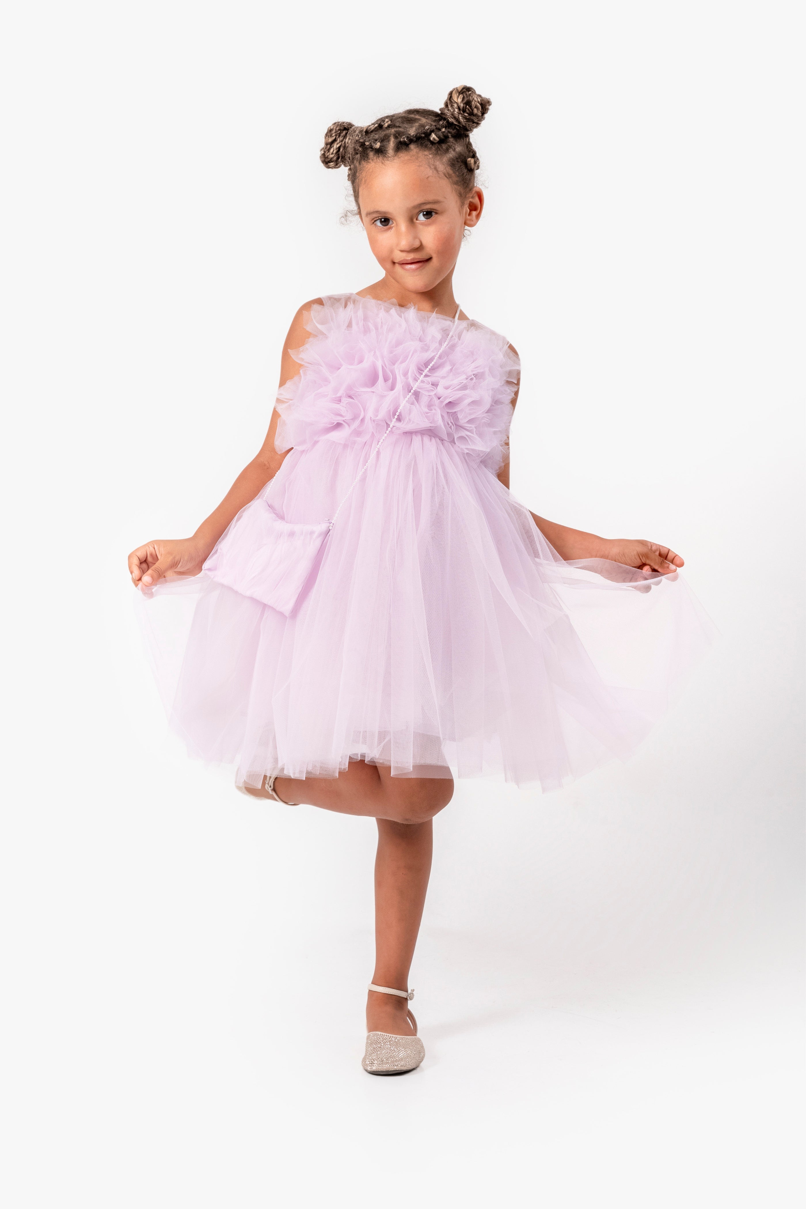 Abito Glicine Bambina Tulle Bubble