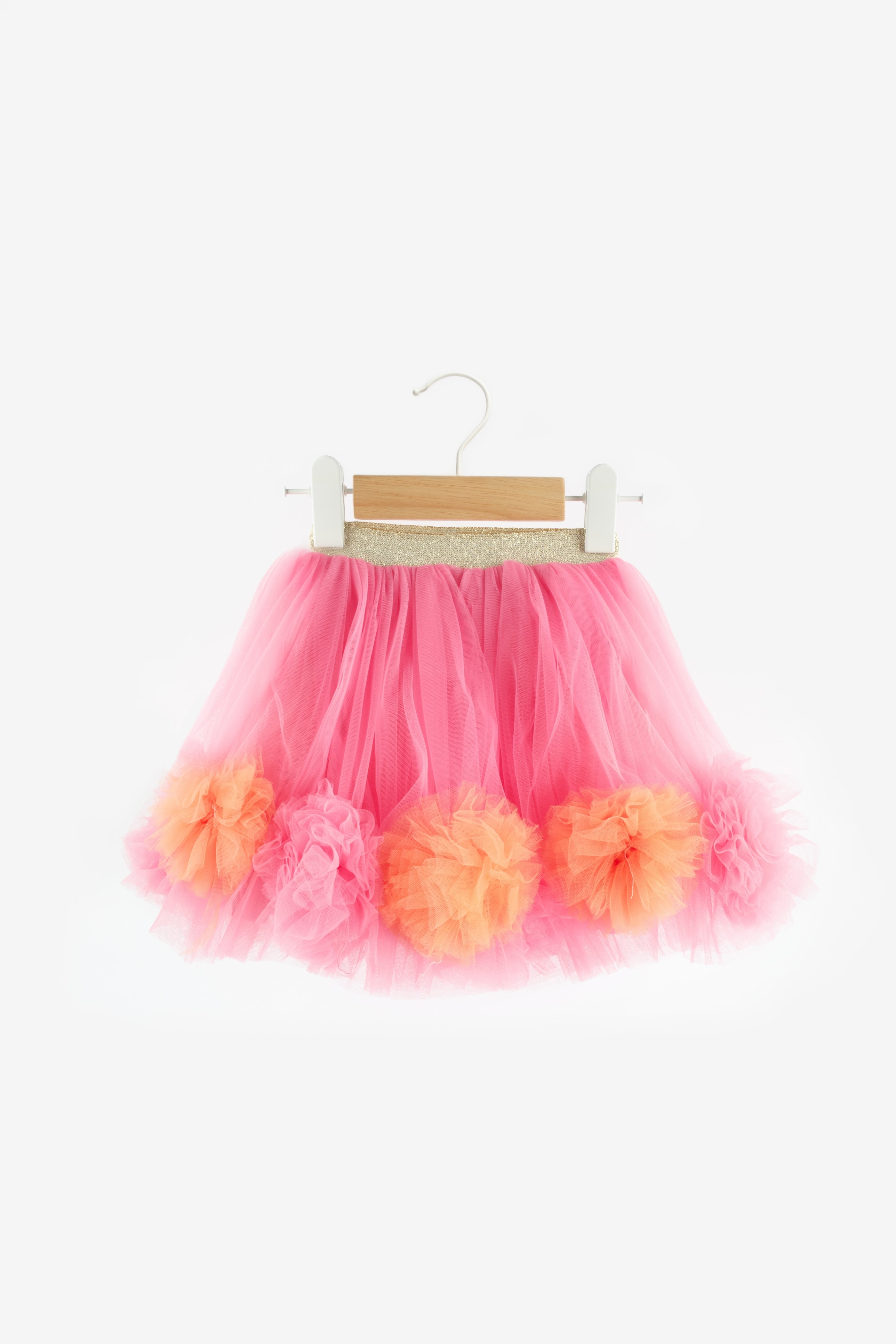 Gonna Fucsia Bambina Pom Pom Tulle