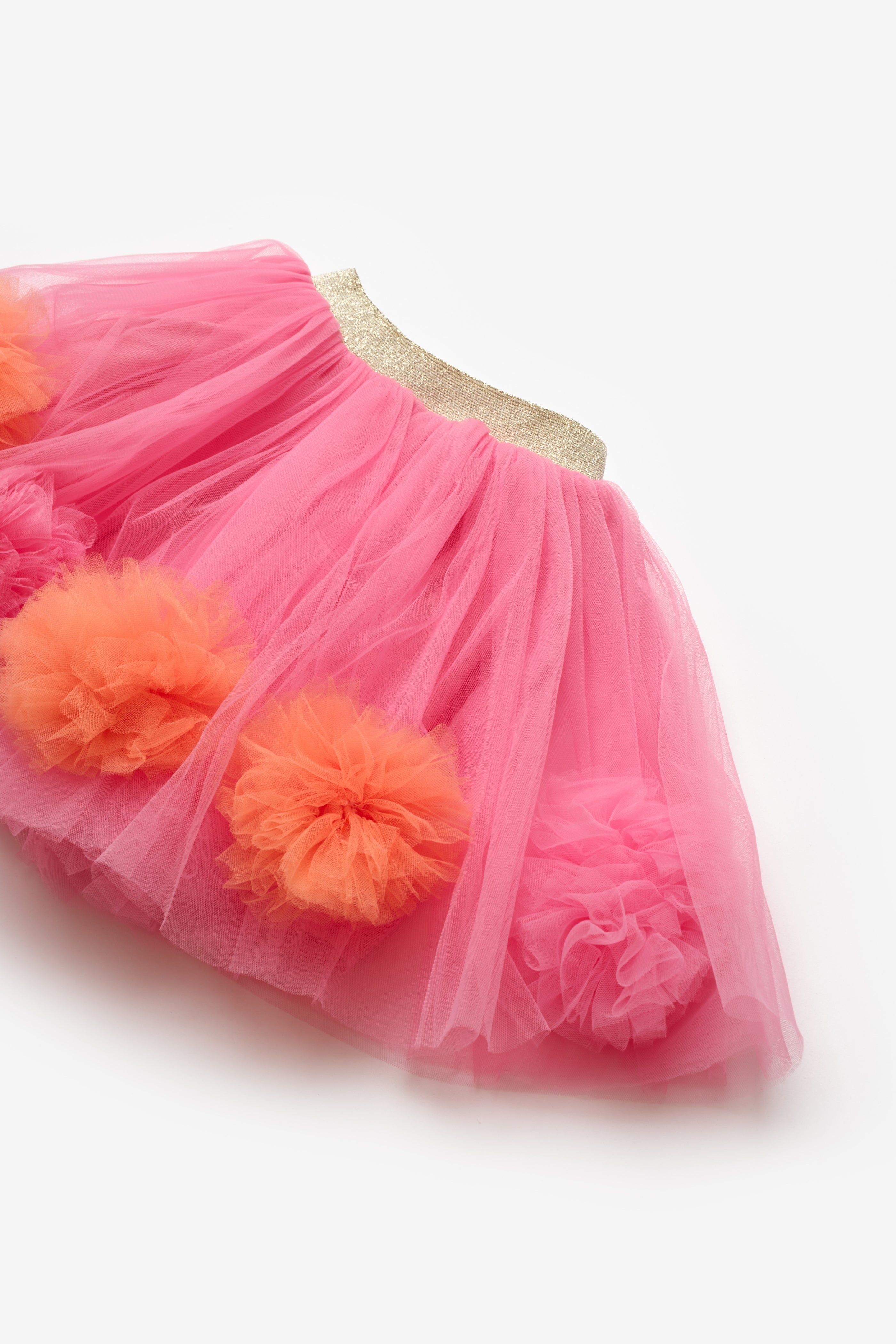 Gonna Fucsia Bambina Pom Pom Tulle