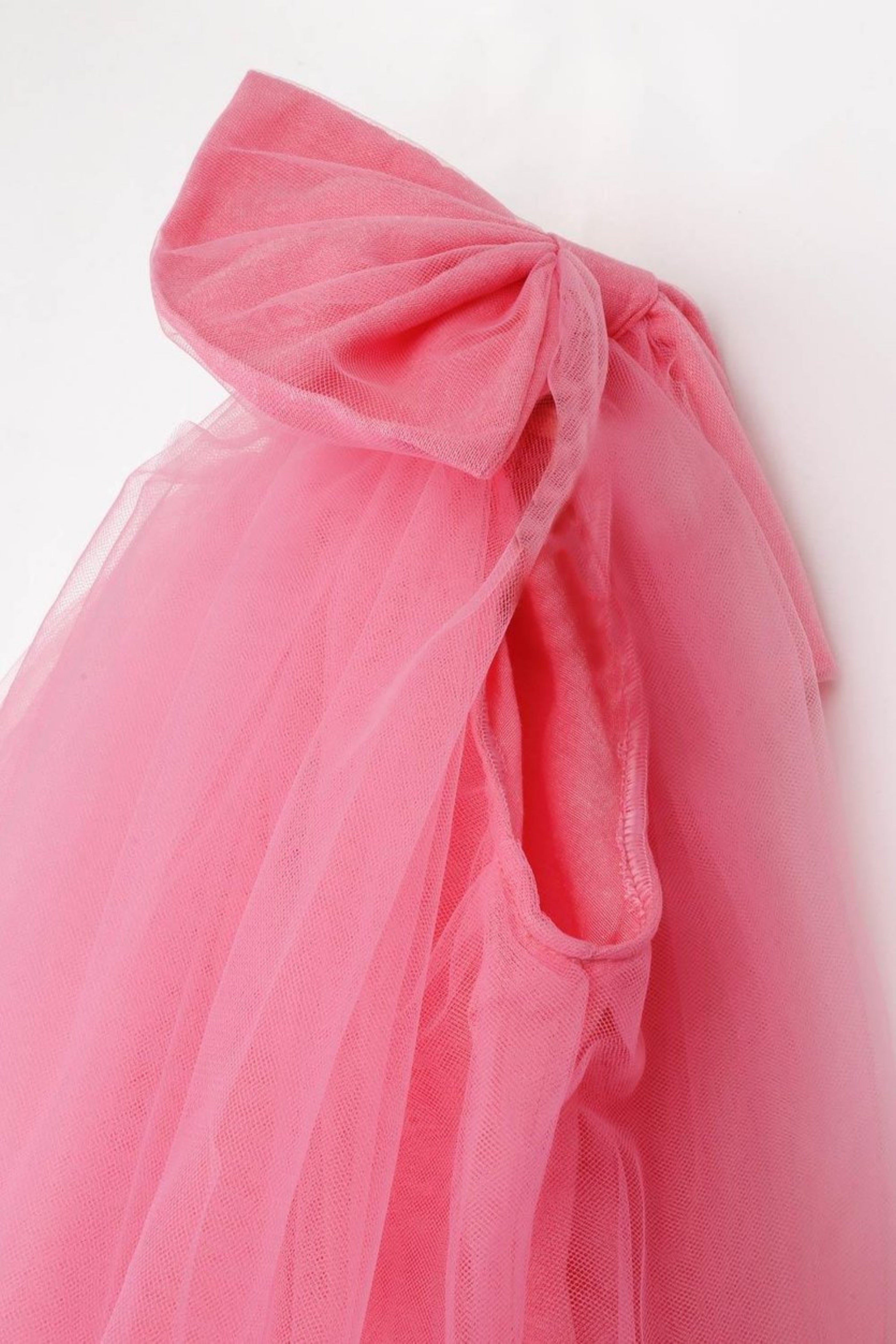 Abito Fucsia Bambina Monospalla Tulle