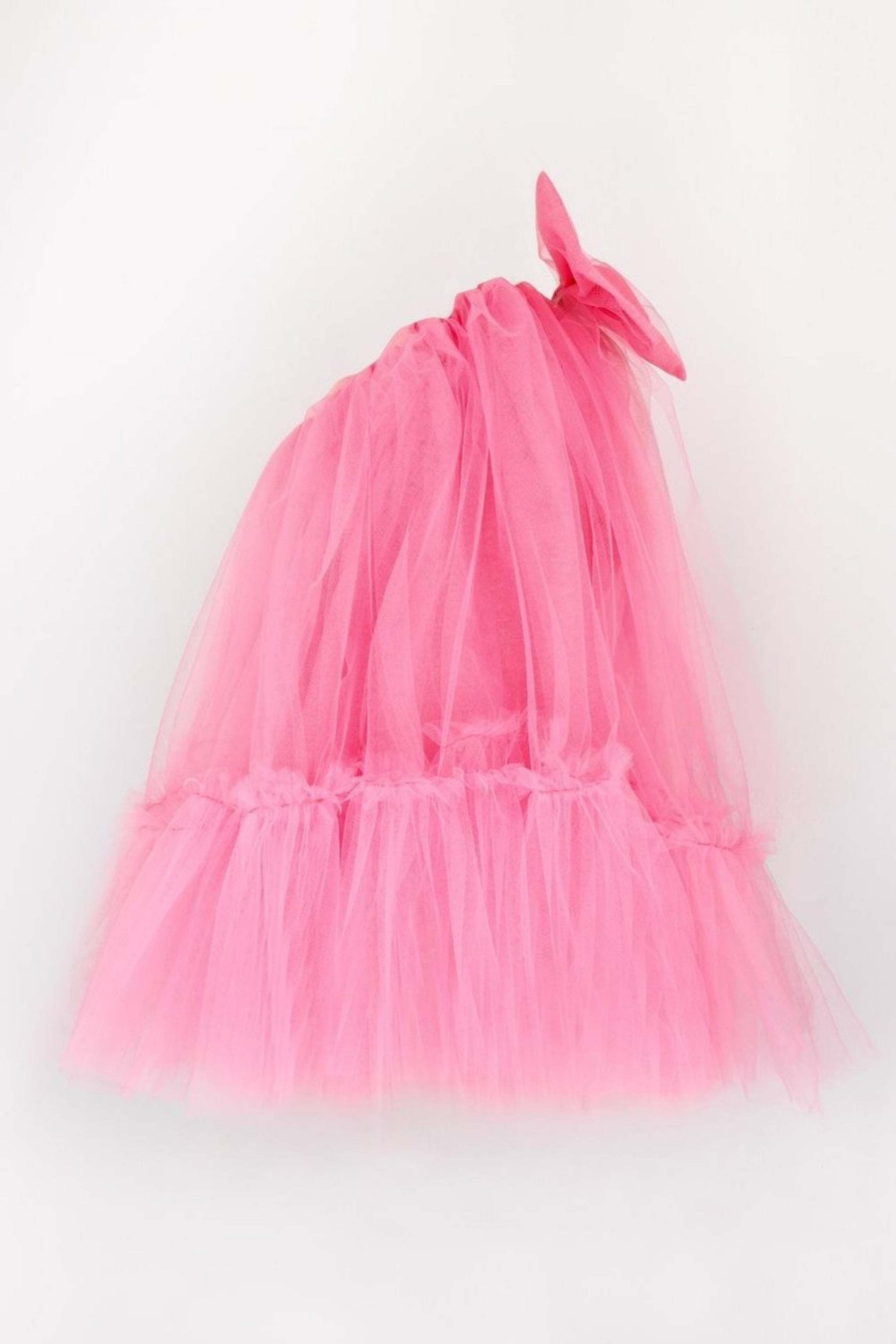 Abito Fucsia Bambina Monospalla Tulle