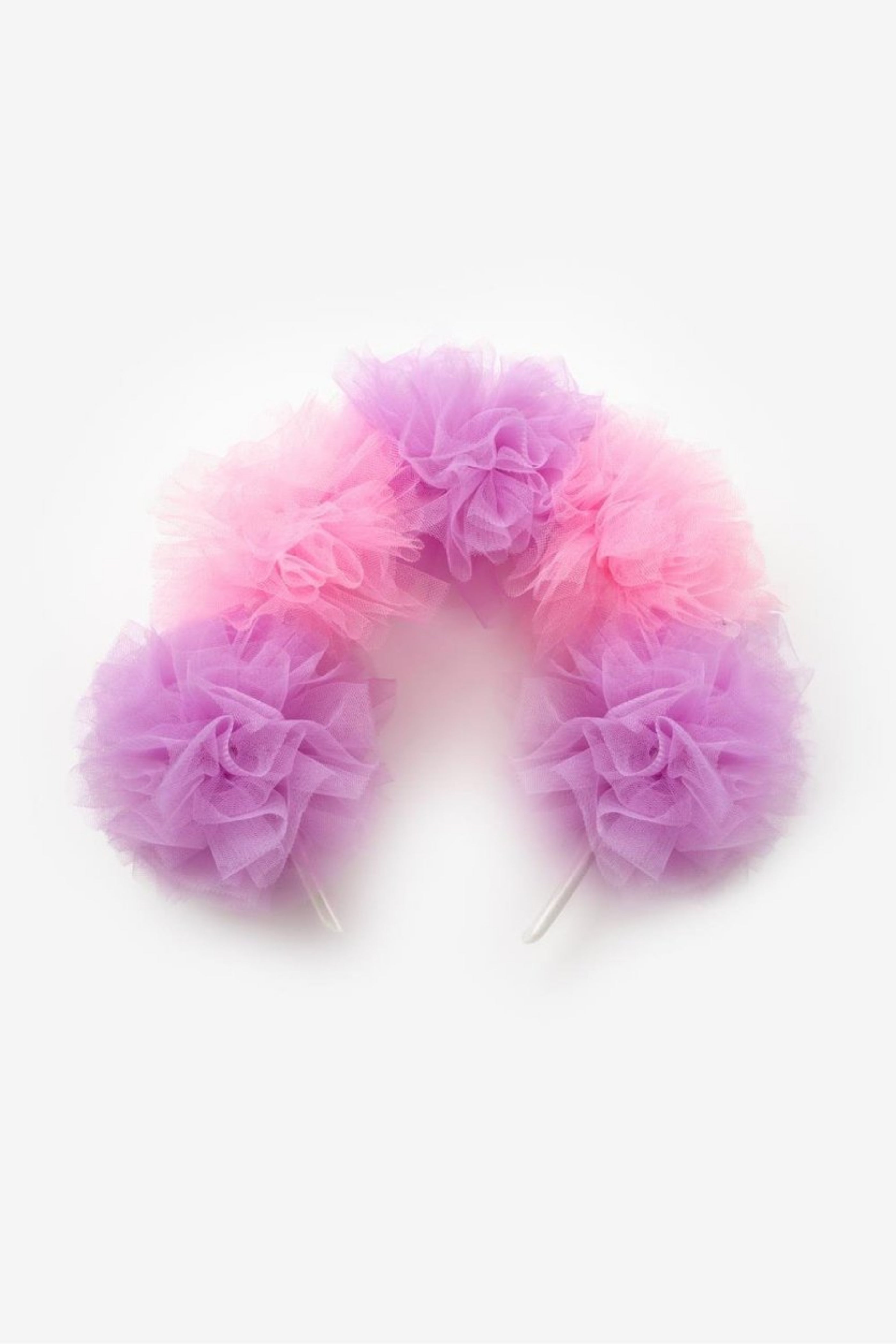 Cerchietto Rosa Bambina Pom Pom Tulle