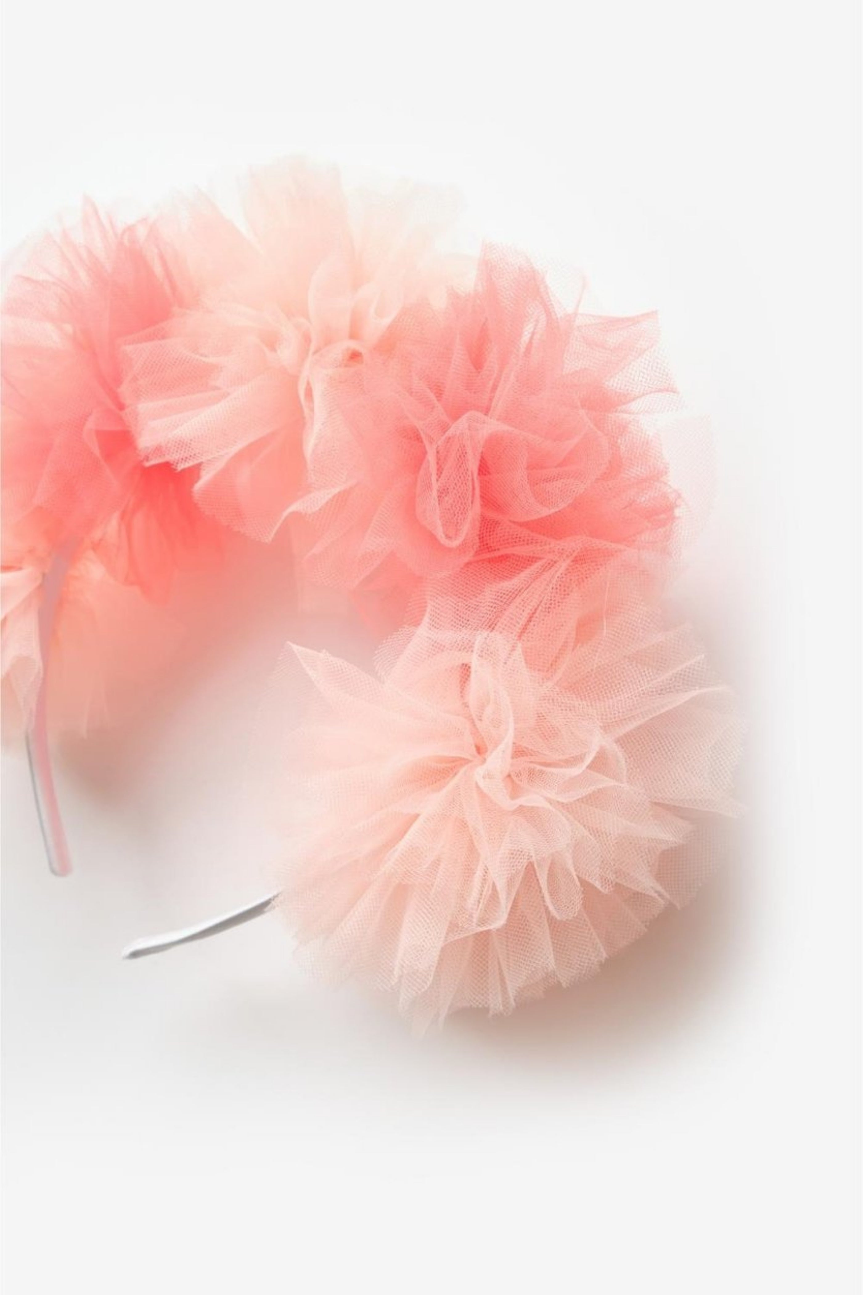 Cerchietto Nude Bambina Pom Pom Tulle