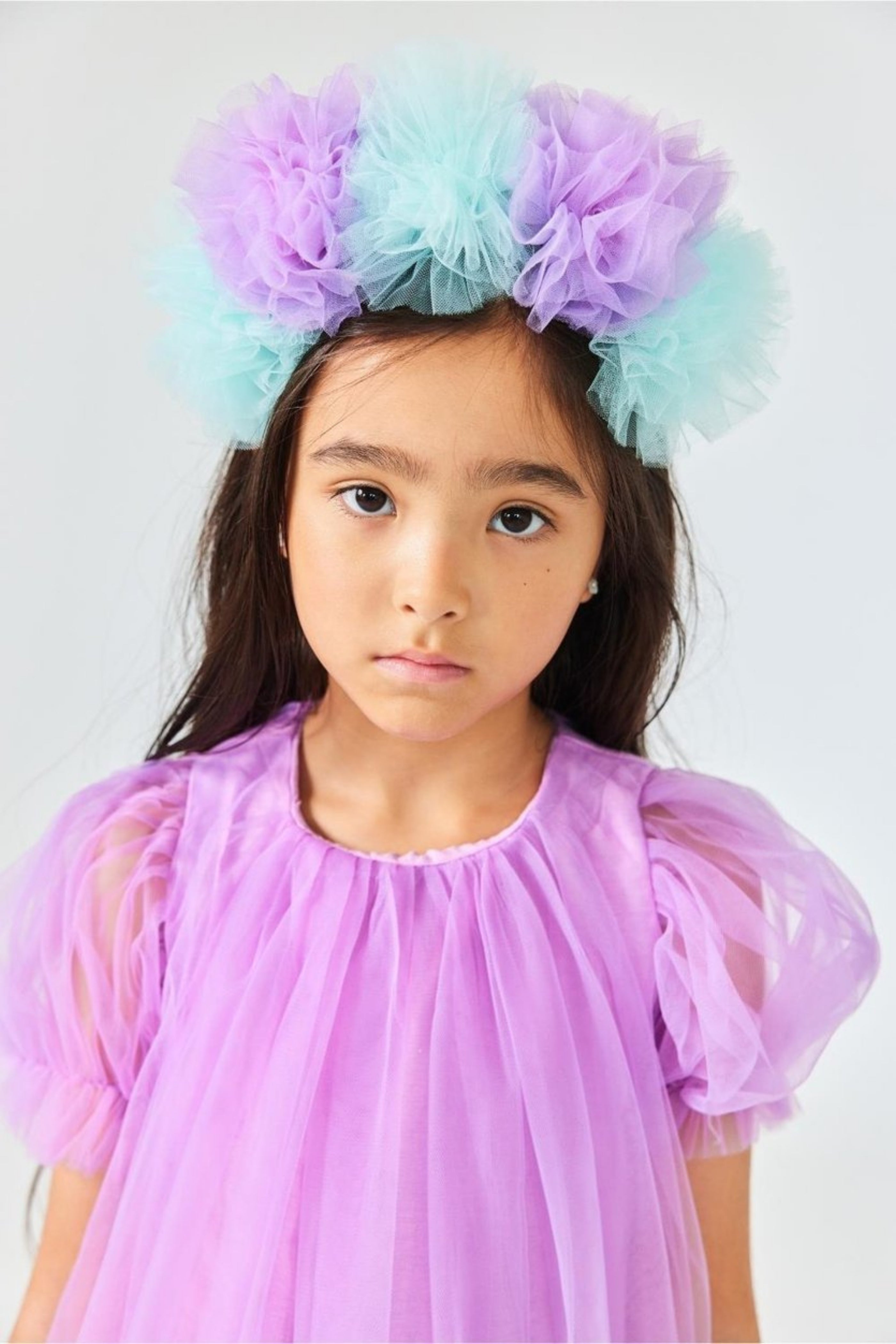 Cerchietto Glicine Bambina Pom Pom Tulle