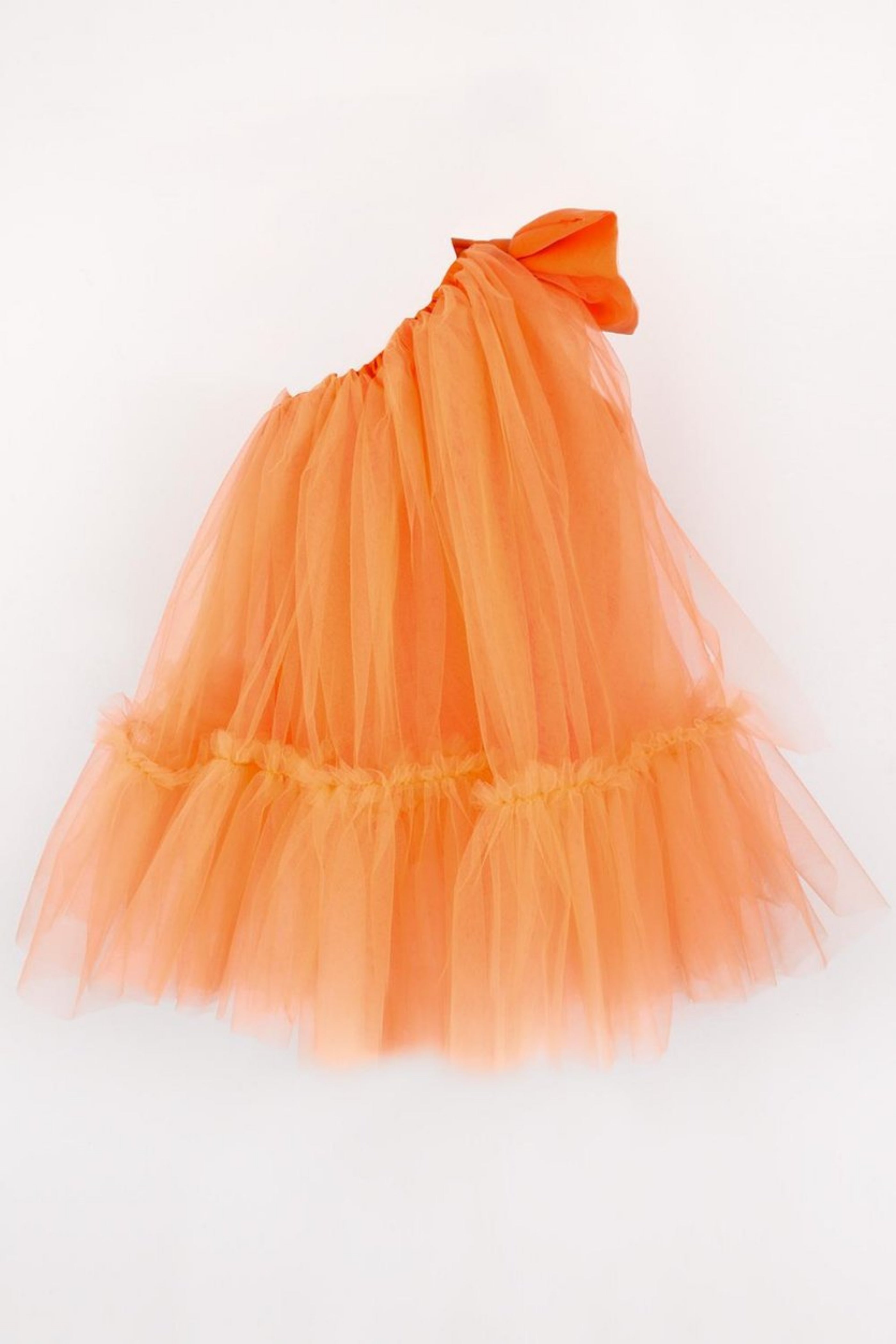 Abito Arancio Bambina Monospalla Tulle