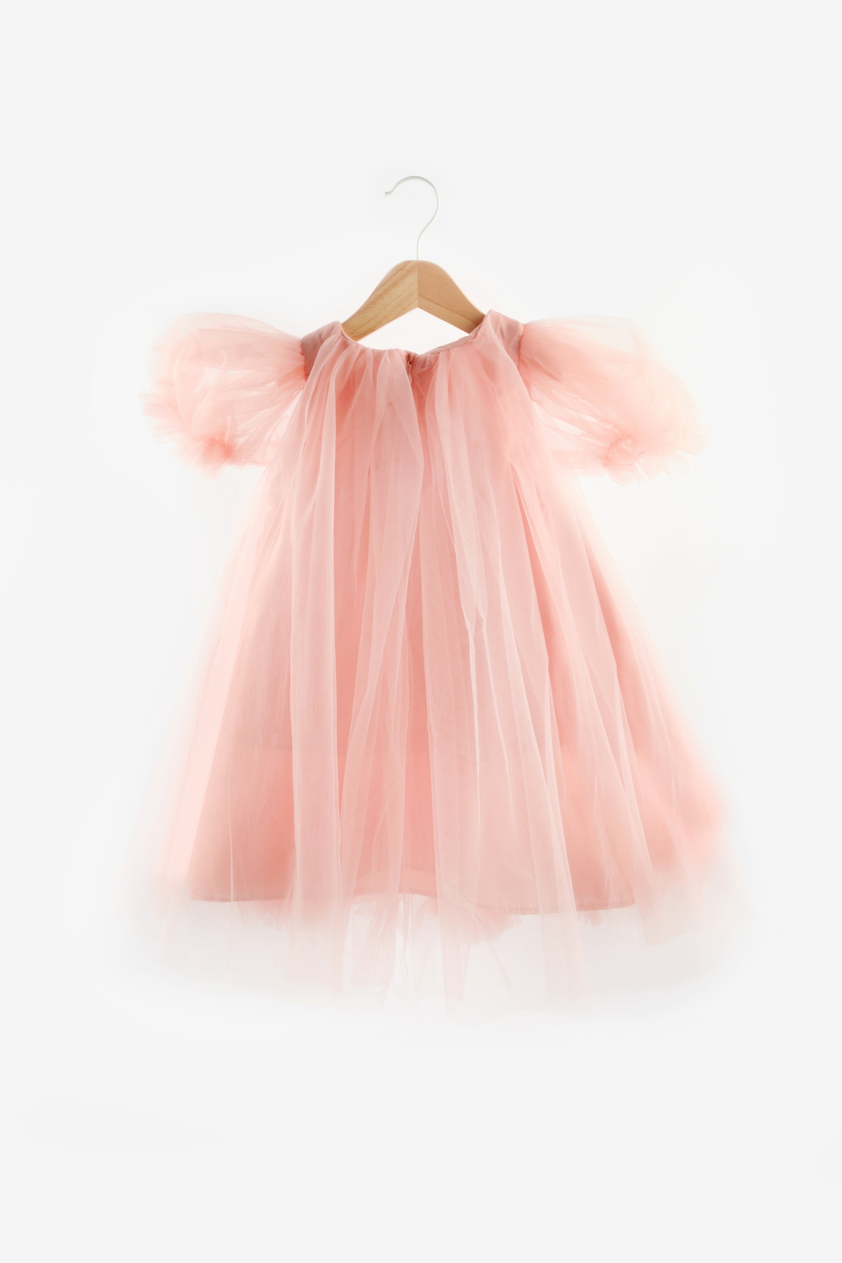 Abito Nude Bambina Tulle Pom Pom