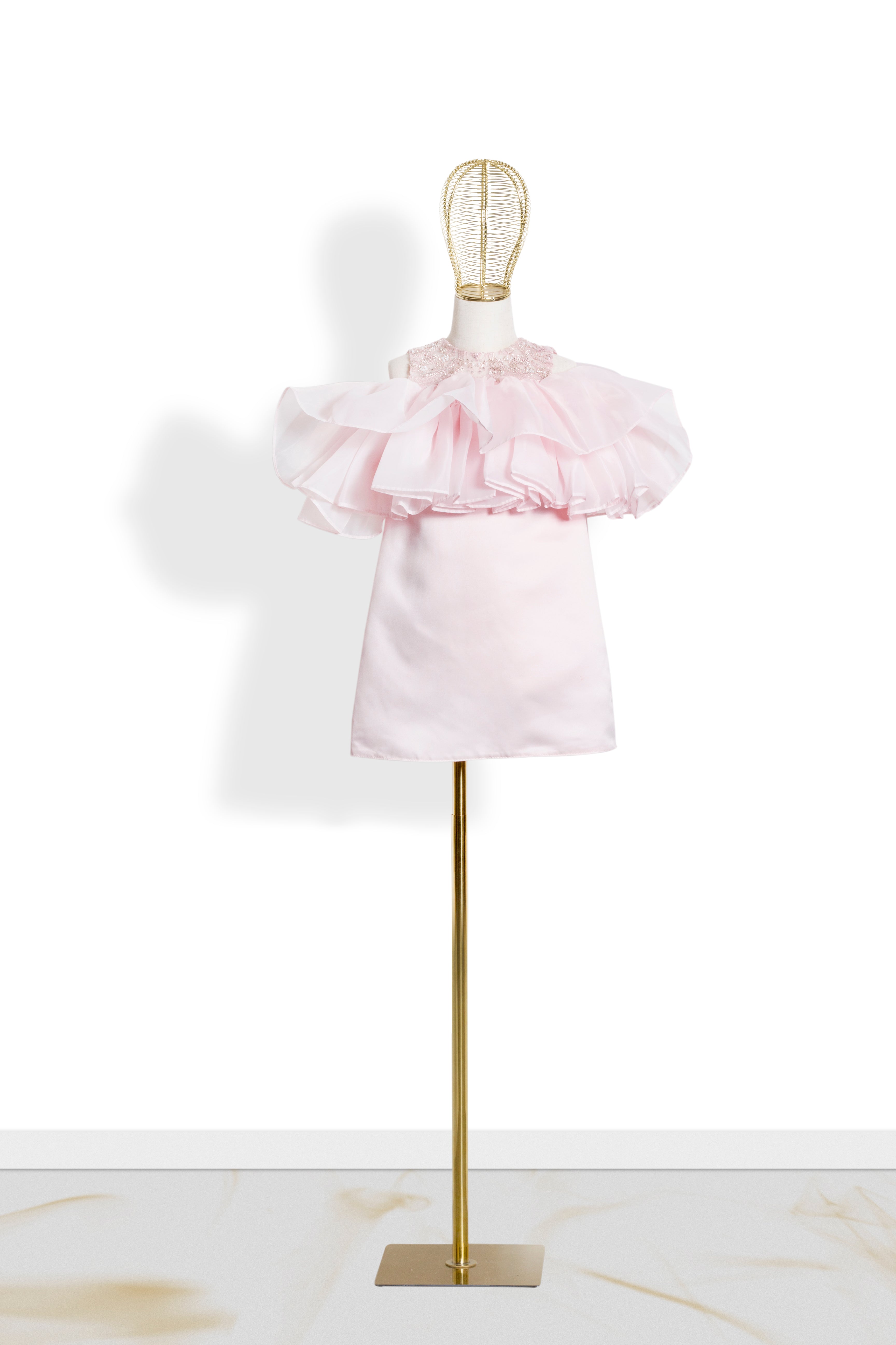 Abito Bambina Rosa Volant Glamour '70