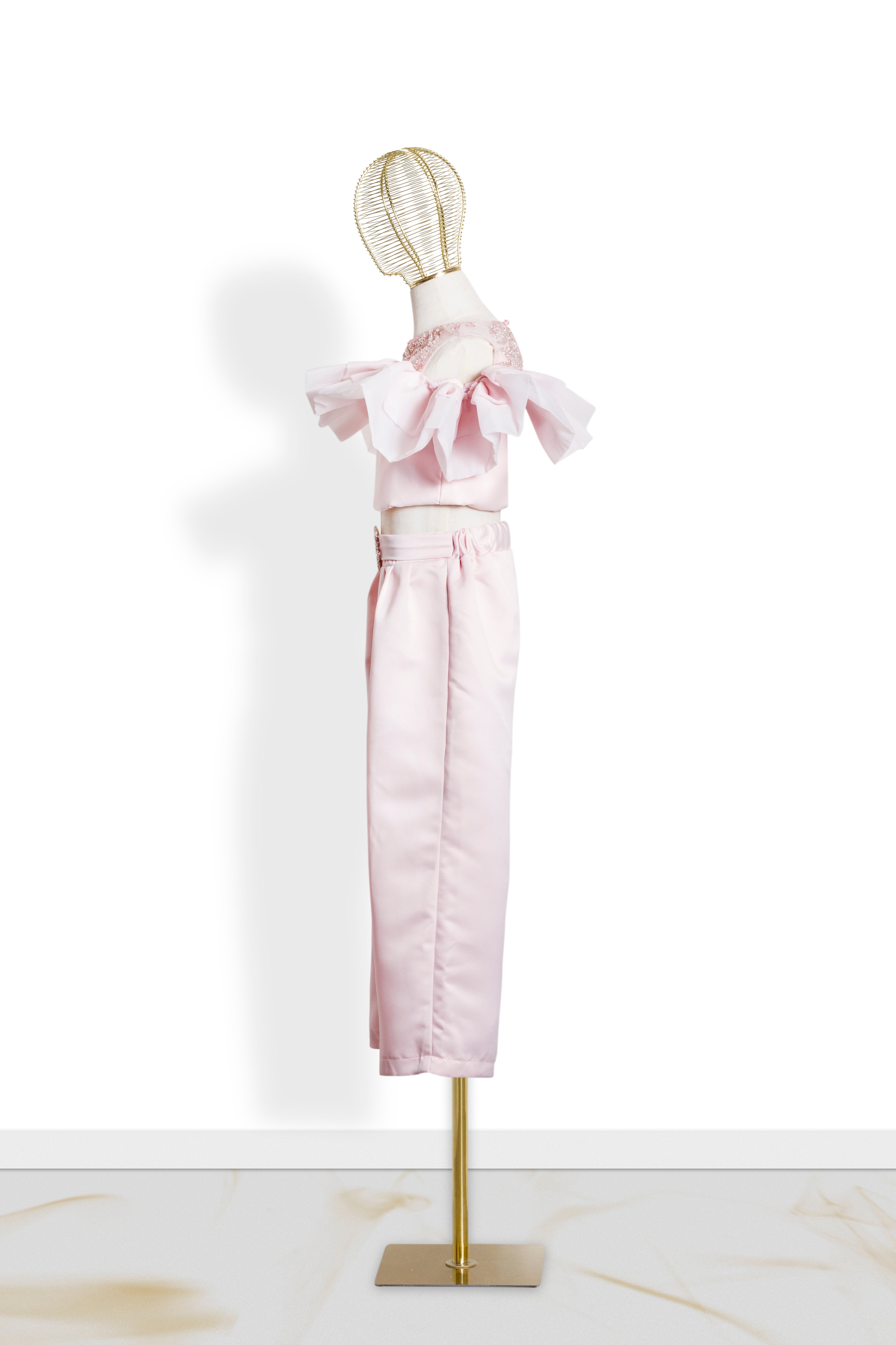 Coordinato Bambina Rosa Volant Glamour '70