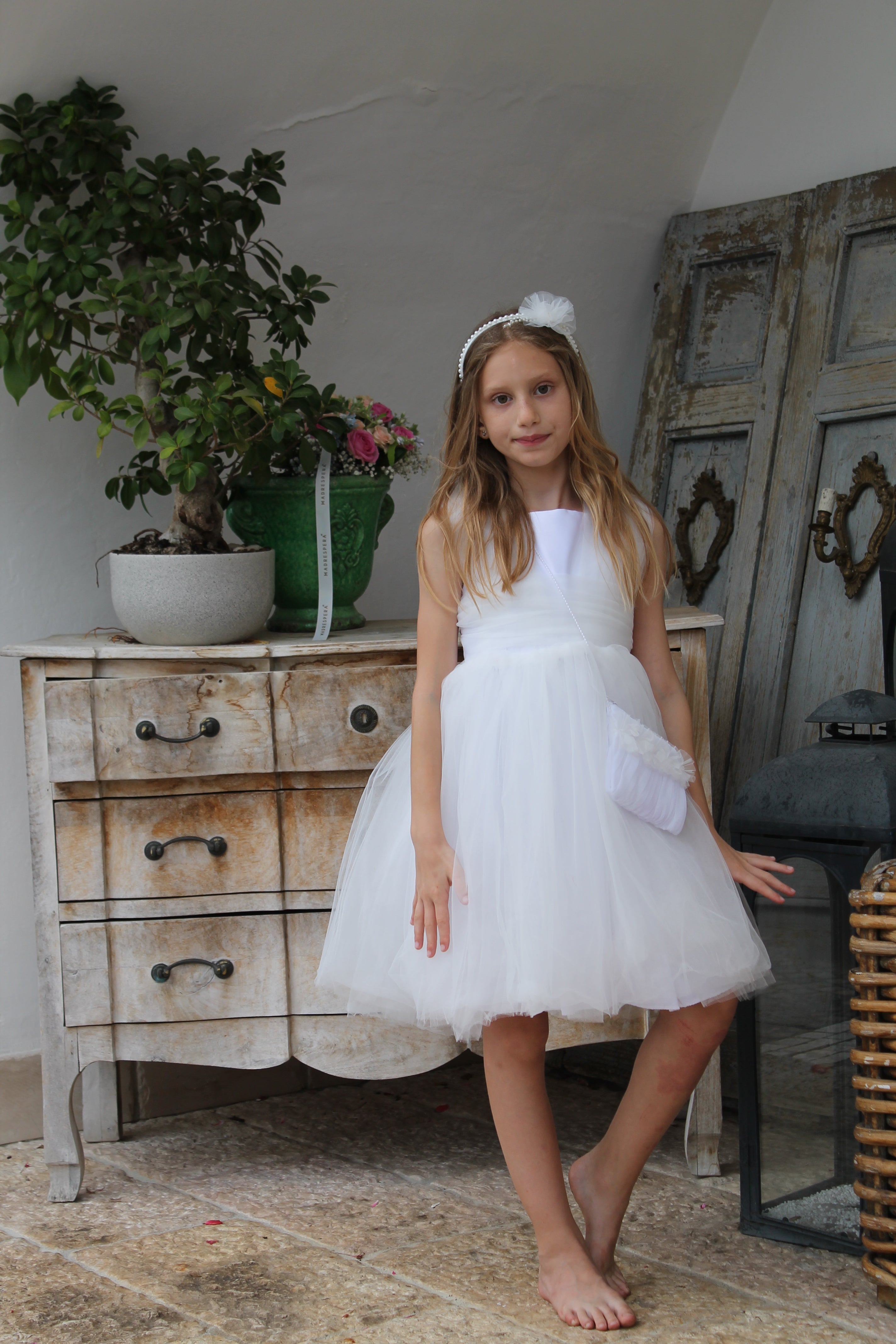 Abito Bambina Butterfly White